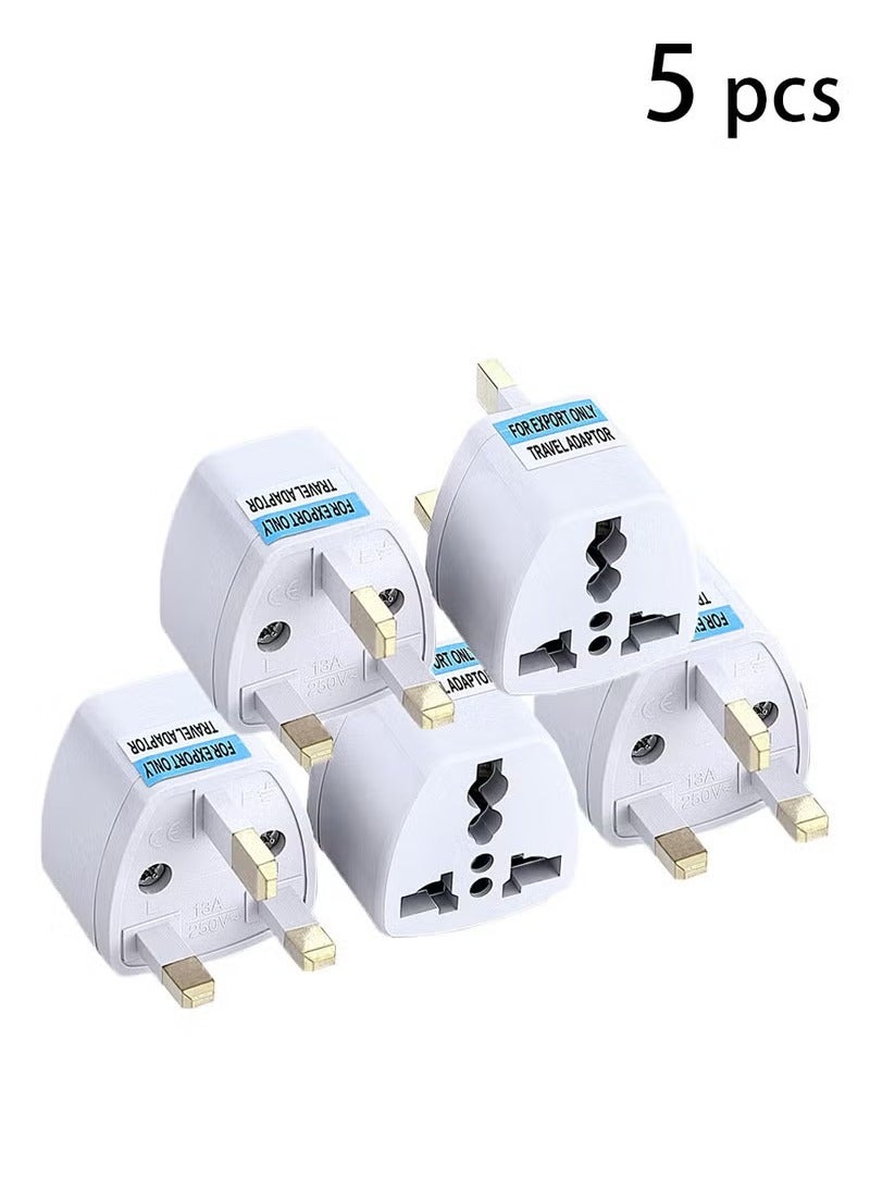 5-in-1 UK Plug Adapter, Universal Travel Adapter, Multi-Function Power Converter for 250V (5 Pack), UK Power Adapter, British Plug Converter - Image 1