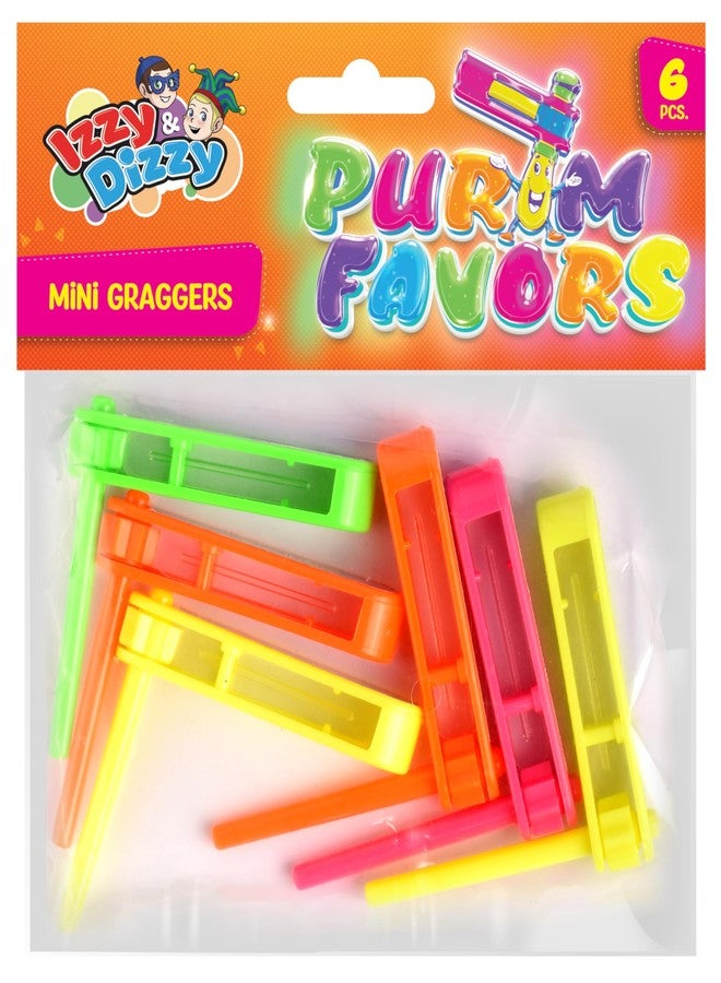 Izzy 'n' Dizzy Purim Gragger - 6 Pack Mini Groggers for Purim - Purim Noise Maker Grogger - Mini Plastic Purim Grogger Happy Purim Party Supplies - Image 4