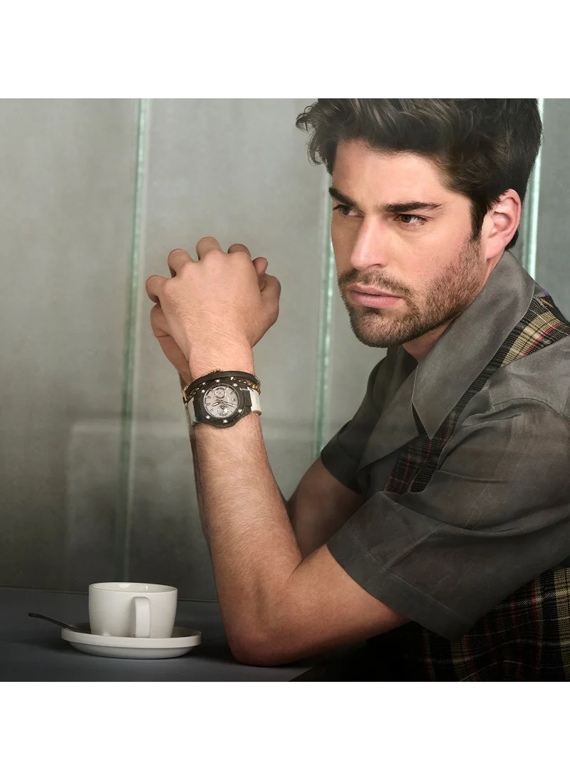 شيروتي 1881 Lucardo Men's 40mm Chronograph Watch with Cool Grey Dial & Camo Rubber Strap