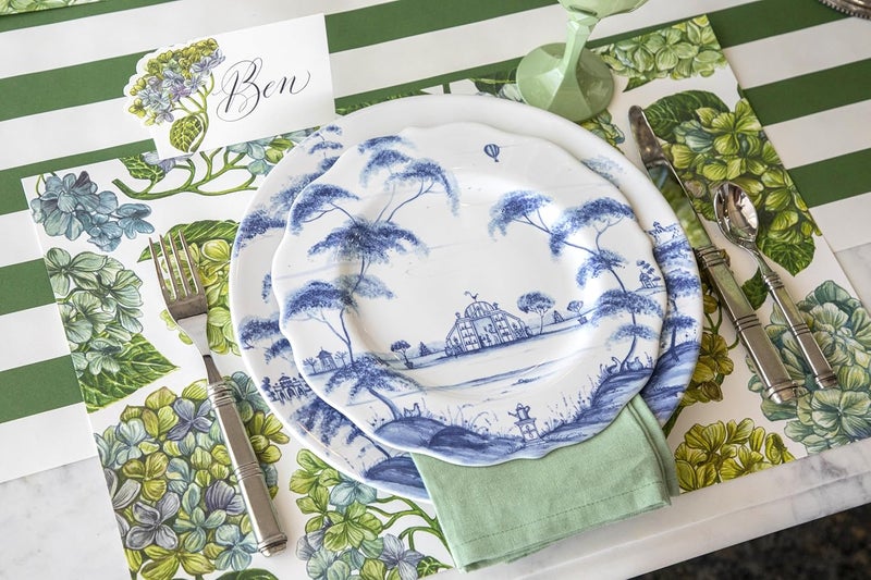 Hester & Cook Hydrangeas Paper Table Mats for Dining Table - Disposable Floral Placemats for Spring Summer Season - 24 Sheets Per Pad American Made - Image 3