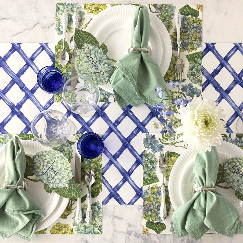 Hester & Cook Hydrangeas Paper Table Mats for Dining Table - Disposable Floral Placemats for Spring Summer Season - 24 Sheets Per Pad American Made - Image 4