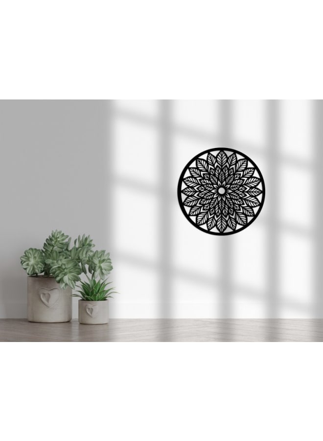 هوم جاليري لوحة جدارية خشبية من ماندالا أزهار الغابة - Image 1