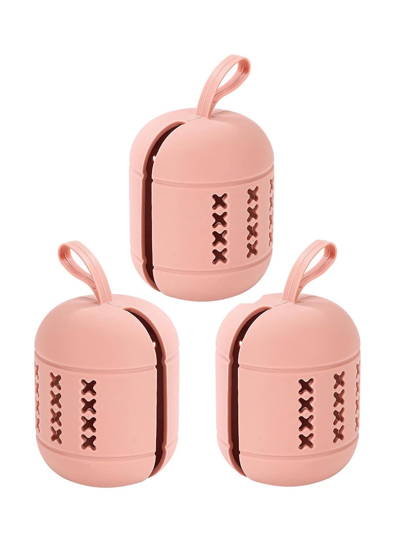 Cosmetic Sponge Holder, Silicone Beauty Makeup Blender Box for Travel, Travel Breathable Cosmetic Sponge Case, Washable Silicone Cosmetic Sponge Drying Box (Pack of 3, Pink) - Image 1