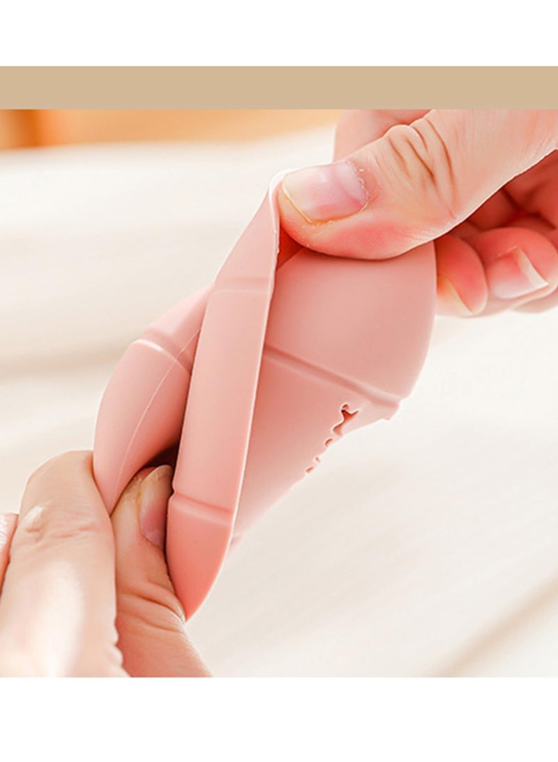 Cosmetic Sponge Holder, Silicone Beauty Makeup Blender Box for Travel, Travel Breathable Cosmetic Sponge Case, Washable Silicone Cosmetic Sponge Drying Box (Pack of 3, Pink) - Image 3