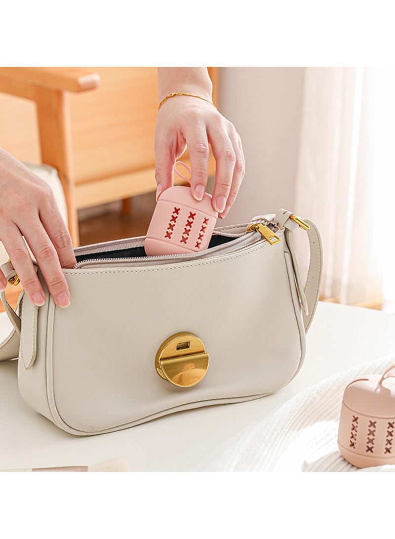 Cosmetic Sponge Holder, Silicone Beauty Makeup Blender Box for Travel, Travel Breathable Cosmetic Sponge Case, Washable Silicone Cosmetic Sponge Drying Box (Pack of 3, Pink) - Image 4