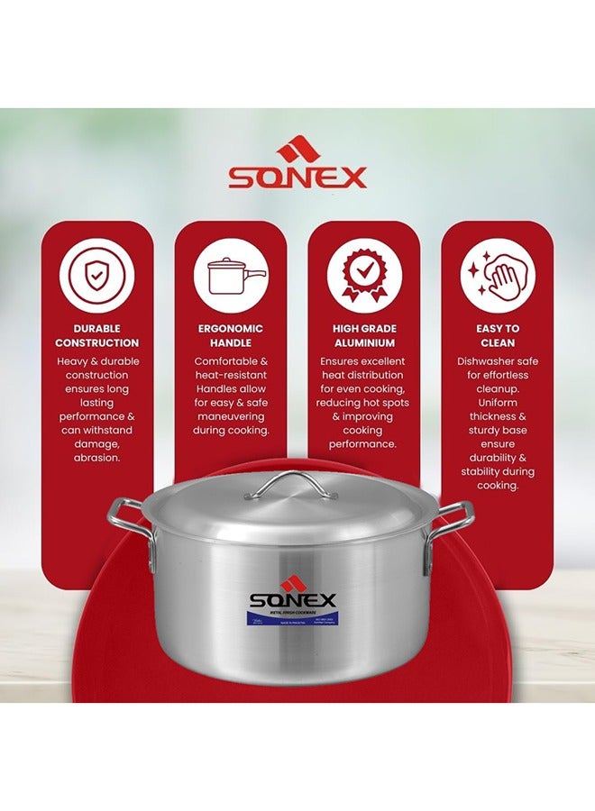 Sonex Aluminium Cooking Pot 41 cm 29 Ltr – Versatile Stock Pot for Large Meals, Guests, Commercial & Home Use, Heavy Duty Cookware with Stainless Steel Handle, Easy Cleanup, Durable Metal Finish, - Image 2