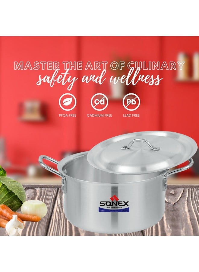 Sonex Aluminium Cooking Pot 41 cm 29 Ltr – Versatile Stock Pot for Large Meals, Guests, Commercial & Home Use, Heavy Duty Cookware with Stainless Steel Handle, Easy Cleanup, Durable Metal Finish, - Image 3