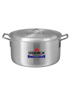 SONEX Sonex Aluminium Cooking Pot 41 cm 29 Ltr – Versatile Stock Pot for Large Meals, Guests, Commercial & Home Use, Heavy Duty Cookware with Stainless Steel Handle, Easy Cleanup, Durable Metal Finish,  - Image 1