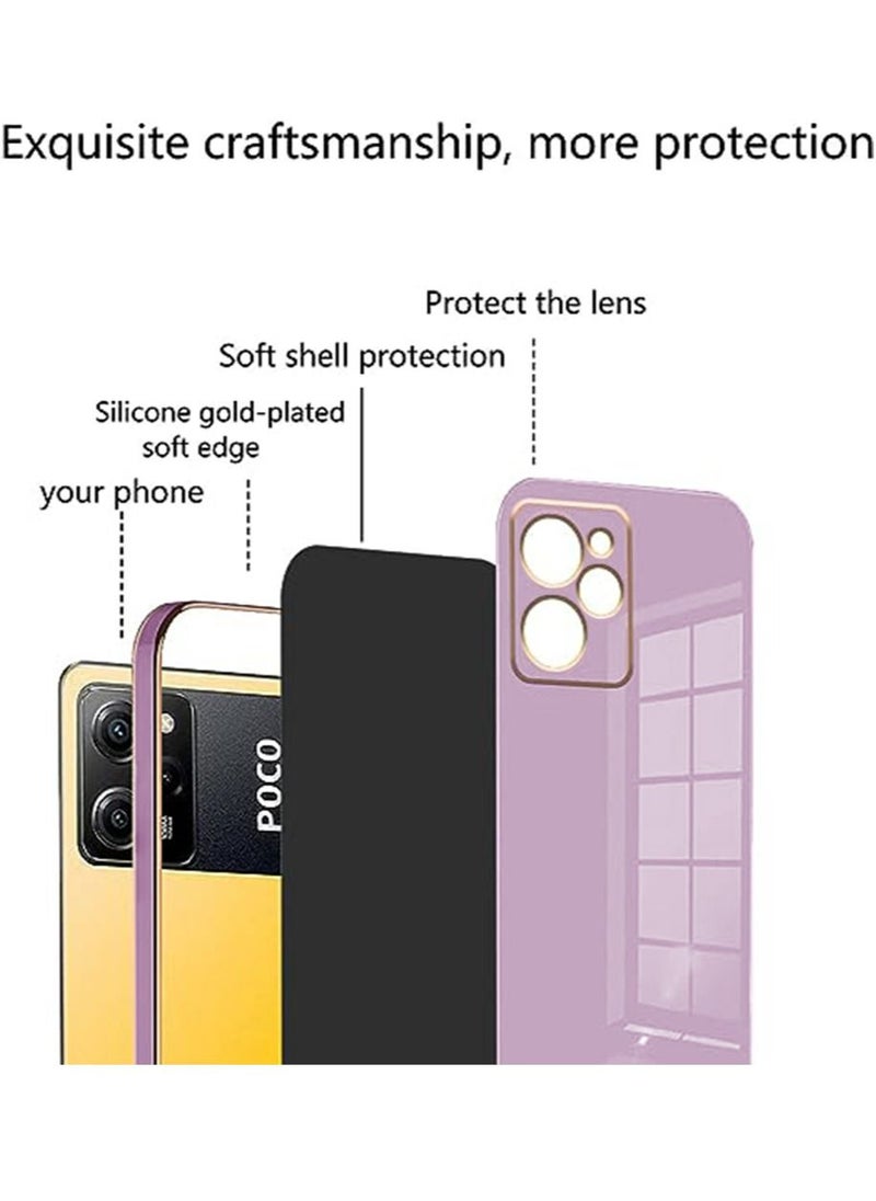 Generic - Compatible with Xiaomi Poco X5 Pro Case Silicone with Camera Protection, Poco X5 Pro Phone Case Shockproof for Women Men Anti-Scratch Ultra Thin Plating Electroplate Soft Case - Image 1