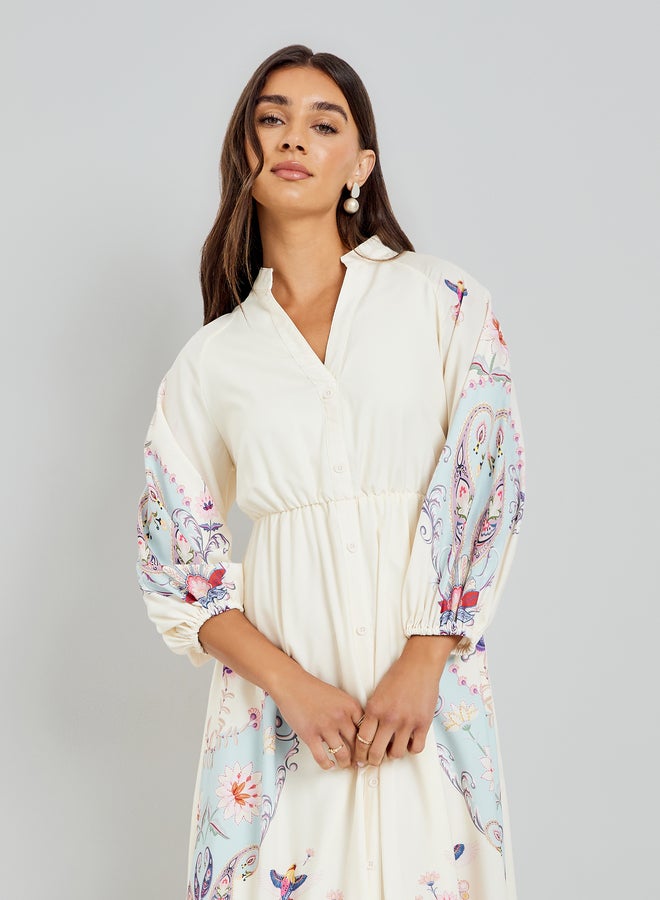 ستايلي فستان طويل قميص بطبعة زهور - Image 3