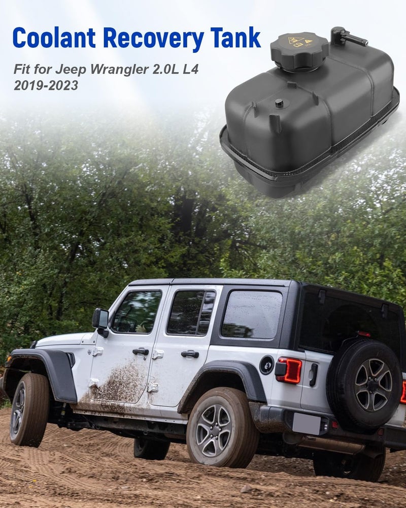 JUWEVAZU Engine Coolant Reservoir Bottle Tank for Jeep Wrangler 2.0L L4 (2019-2023) - Image 2