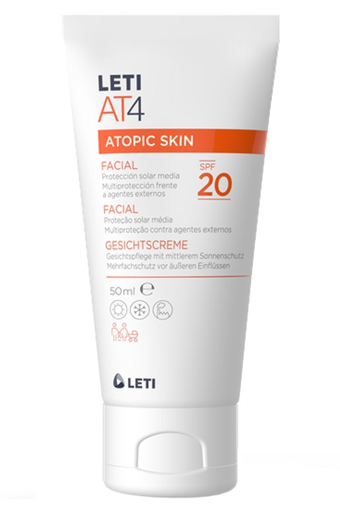 Leti Letiat4 Atopic Skin Facial Cream with Sun Protetion SPF20 50ml - Image 1