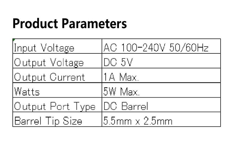 JOVNO 5V 1A DC Power Supply Adapter, 100-240V AC to DC 5V 1A 0.8A 0.5A 450mA Power Adapter Cord with 【5.5x2.5mm Barrel Tip】, Black - Image 4