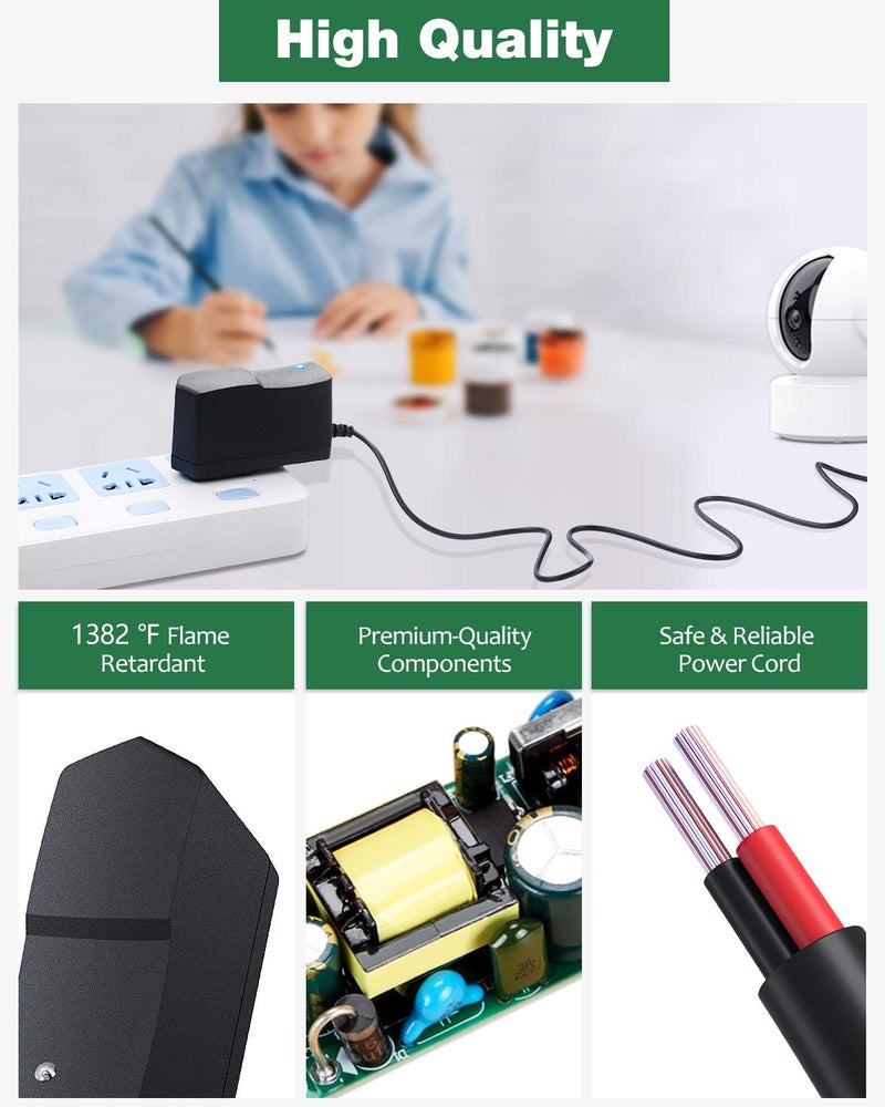 JOVNO 5V 1A DC Power Supply Adapter, 100-240V AC to DC 5V 1A 0.8A 0.5A 450mA Power Adapter Cord with 【5.5x2.5mm Barrel Tip】, Black - Image 5