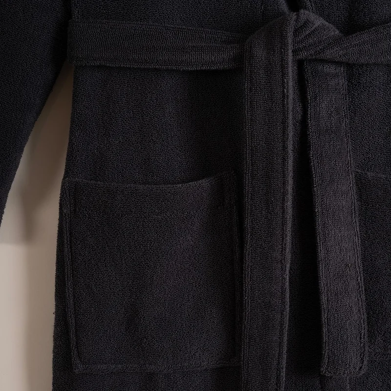بينيلوبي 100% Cotton Bathrobe L Anthracite - Noa Series
