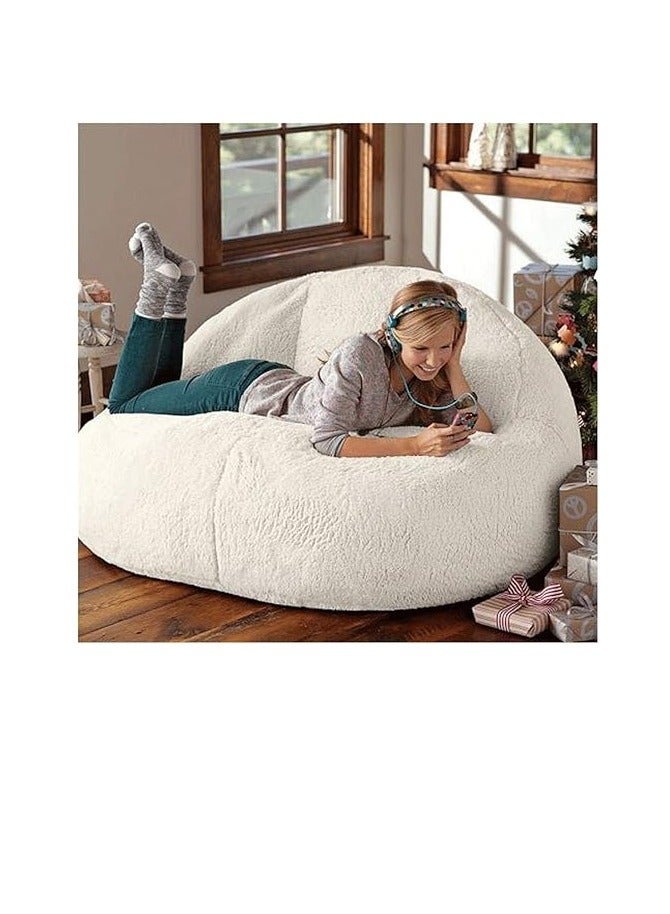 AMF Furniture Decorem Lazy Sofa Big Lamb Velvet Bean Bag Sofa Set Lazy Sofa Bed Unfilled Children's Adult Balcony Corner Stool Fluffy Cushion (Color : 80x100cm single) - Image 1