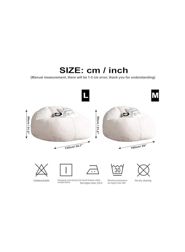AMF Furniture Decorem Lazy Sofa Big Lamb Velvet Bean Bag Sofa Set Lazy Sofa Bed Unfilled Children's Adult Balcony Corner Stool Fluffy Cushion (Color : 80x100cm single) - Image 2