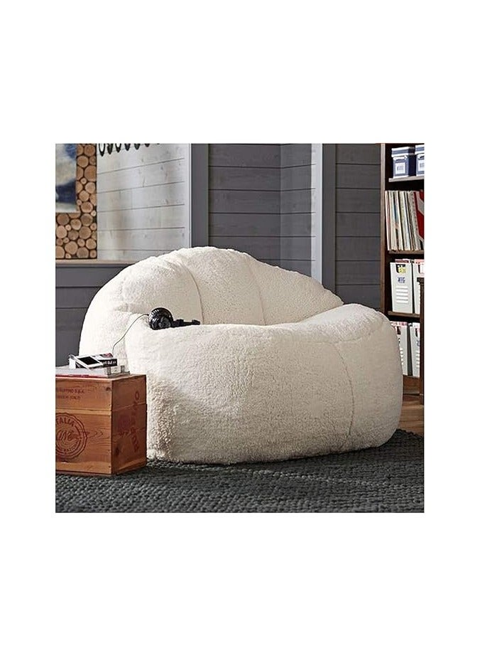 AMF Furniture Decorem Lazy Sofa Big Lamb Velvet Bean Bag Sofa Set Lazy Sofa Bed Unfilled Children's Adult Balcony Corner Stool Fluffy Cushion (Color : 80x100cm single) - Image 4