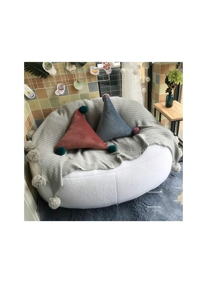 AMF Furniture Decorem Lazy Sofa Big Lamb Velvet Bean Bag Sofa Set Lazy Sofa Bed Unfilled Children's Adult Balcony Corner Stool Fluffy Cushion (Color : 80x100cm single) - Image 5