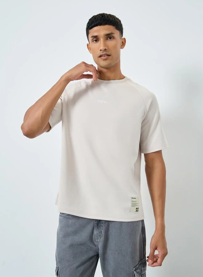 Styli Oversized Minimal Print Heavy Jersey T-Shirt