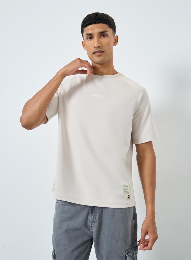 ستايلي تيشيرت جيرسي واسع بطبعة صغيرة - Image 1