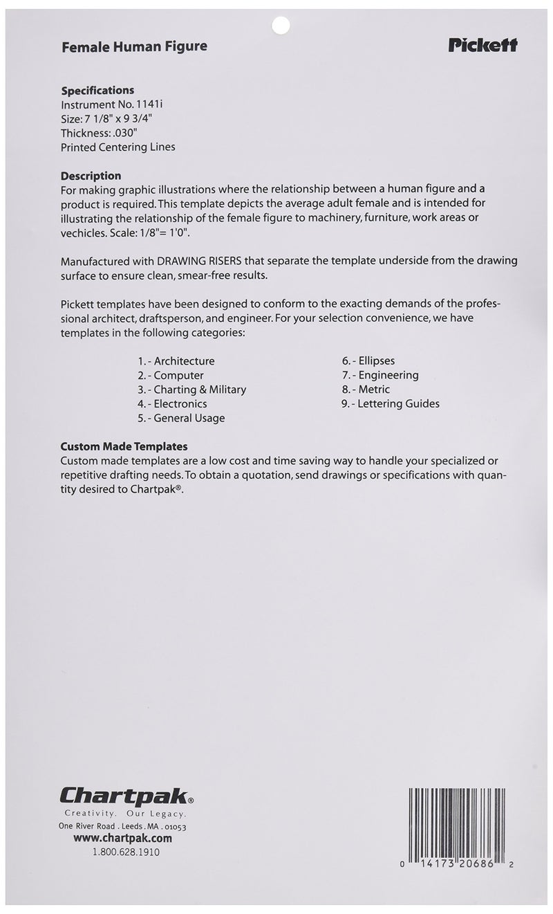 Pickett Female Human Figure Template (1141I) - Image 2