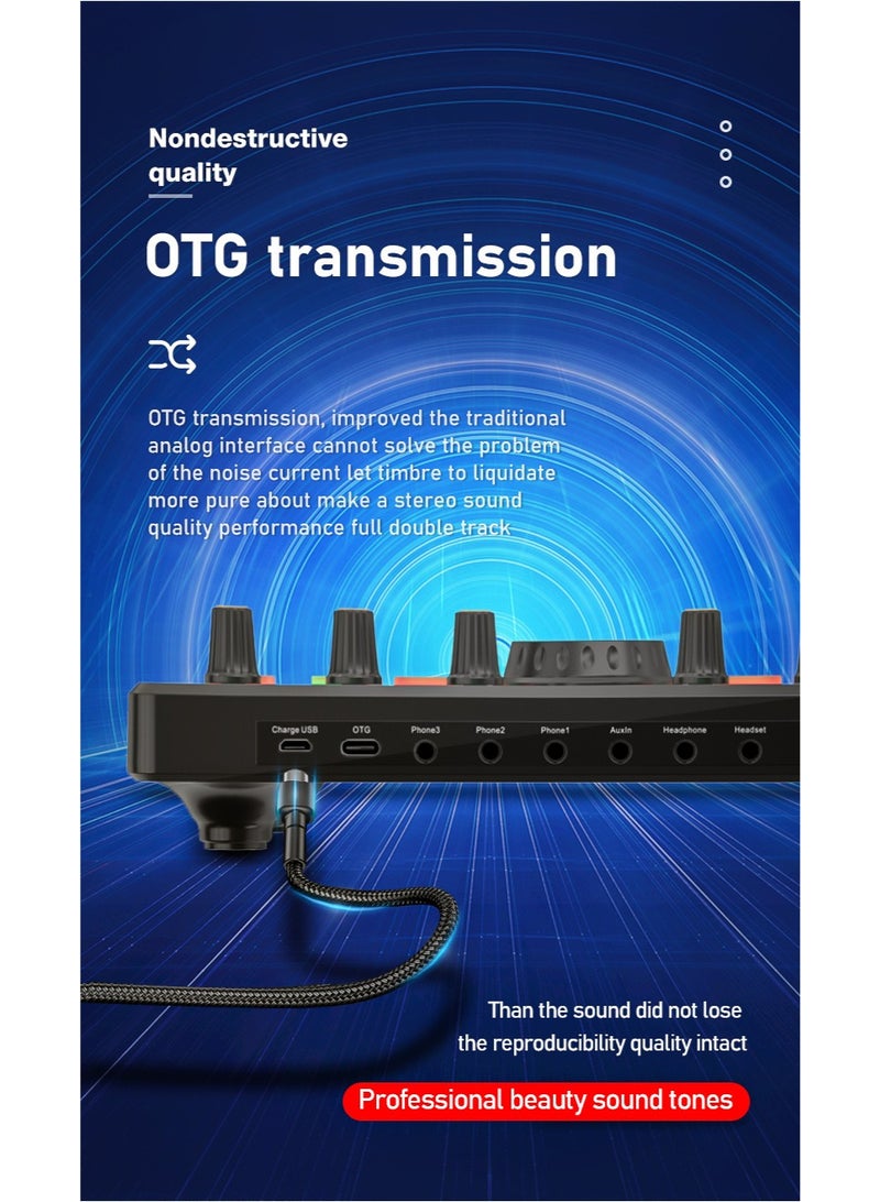 حزمة ميكروفون وبطاقة صوت احترافية ZFSZ مع طقم ميكروفون مكثف BM-800، خلاط صوت Dj10، ذراع بوم قابل للتعديل، فلتر بوب للبث المباشر، الفلوغ، البودكاست - Image 2