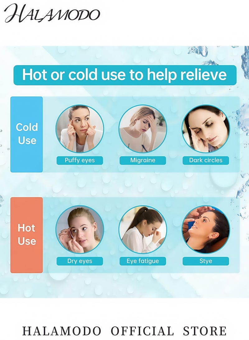 HALAMODO Cooling Eye Mask Reusable Cold Gel Eye Mask for Eye Puffiness Tired Eyes Migraines Stress Itchy Eyes Eye Lid Surgery and Sleep Aid for Skin Care and Eye Relief  - Image 3