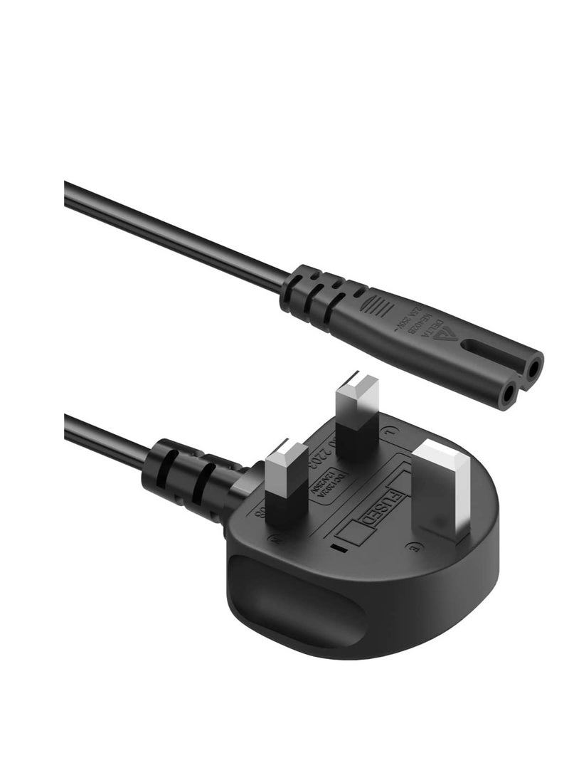 Terabyte 2 Prong AC Power Cord Cable for Samsung LG TCL Sony TV Compatible HP Printer PS3 PS4 PS5 UK AC Wall Plug  - Image 1
