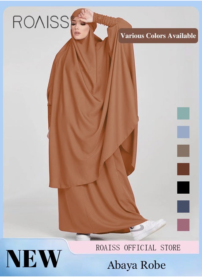 roaiss - 2-Piece Ladies Abaya Style Abaya Dress Ladies Ethnic Traditional Wear - Image 1