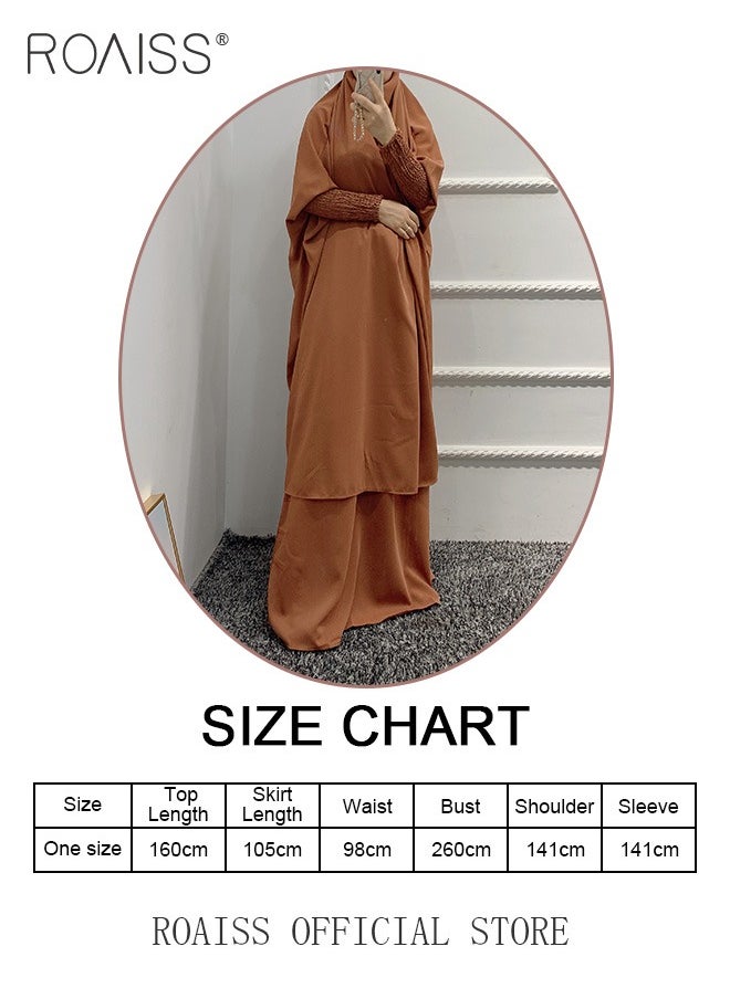 roaiss - 2-Piece Ladies Abaya Style Abaya Dress Ladies Ethnic Traditional Wear - Image 1
