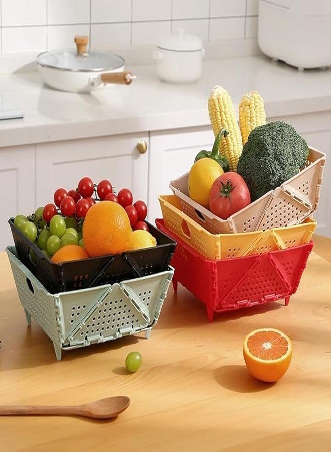 Darvio Collapsible Strainers and Colanders for Kitchen, Plastic Foldable Storage Basket, Space-Saving, BPA-Free, Dishwasher Safe Sink Drainage Basket for Fruits, Vegetables - Image 3
