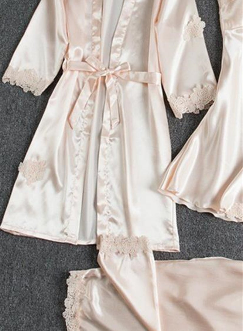 5pcs ice silk home wear long sleeve thin pajamas set  - Image 3