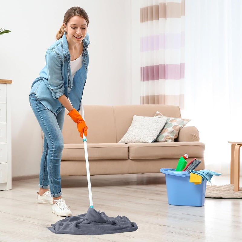 SmoothNovelty سموث نوفلتي 10 قطع من قماش الميكروفايبر كبير جدًا للتنظيف مقاس 30 × 20 بوصة منشفة ميكروفايبر كبيرة للأرضيات قابلة لإعادة الاستخدام والغسل خالية من الوبر قطعة قماش لممسحة الممسحة والأرضيات والنوافذ والتدبير المنزلي (أبيض، رمادي) - Image 2