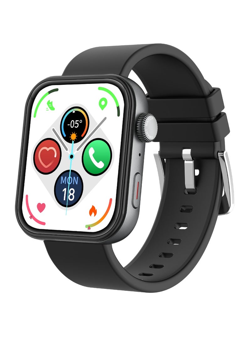 AROAQ JS Fit 3 Smart Watch, 1.80 Inch Full Touch Screen Smart Sports Watch, Al Intelligent Voice Fitness Tracker Watch, Heath Monitoring Smart Wrist Watch With 100 Plus Sports Modes, (Black) - Image 1