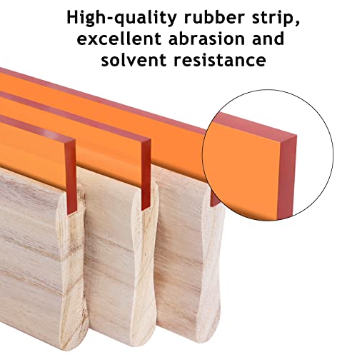 Piwerod Screen Printing Squeegee, 5.9 inch/9.4 inch/13.7 inch, 75 Durometer Wooden Ink Silk Stencil Scraper for Screen Printing Water Squeegee, 3PCS - Image 3