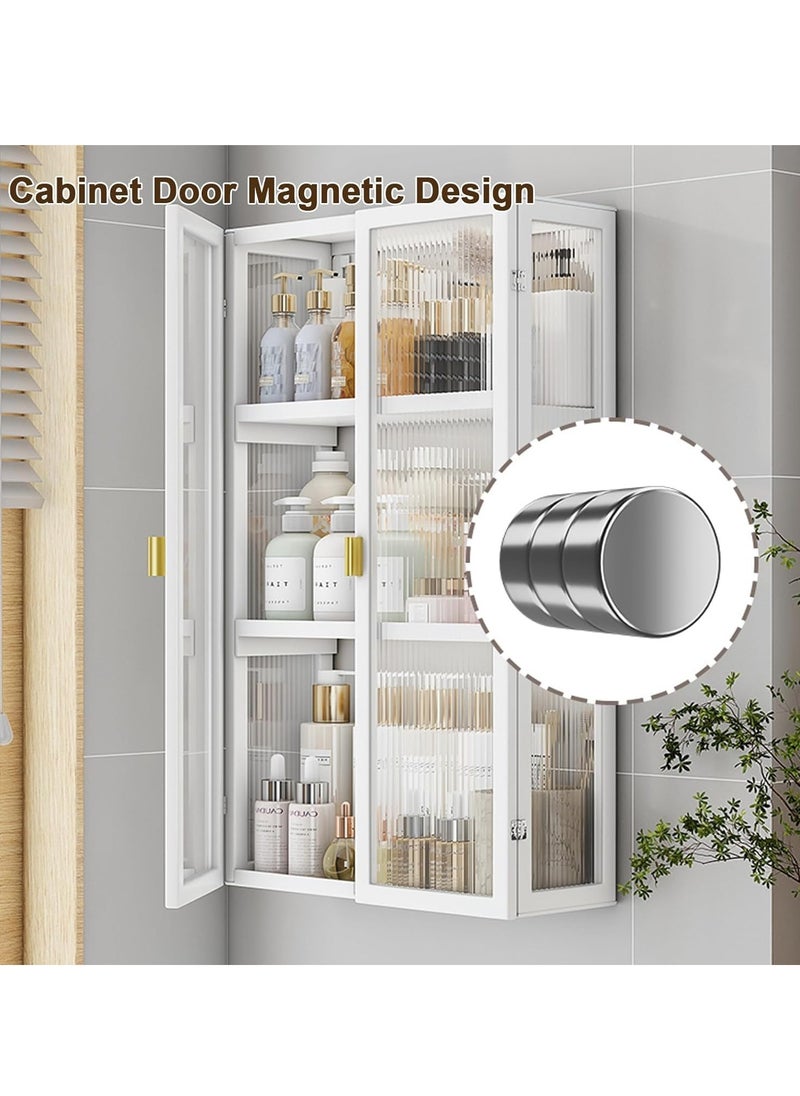 JOMILA 3 Tier Bathroom storage Cabinet,Bathroom shelf Wall Mounted storage Cabinet with Clear Doors for Bedroom Bathroom Living Room Kitchen storage Organizer (White, 50x14x70cm)  - Image 4