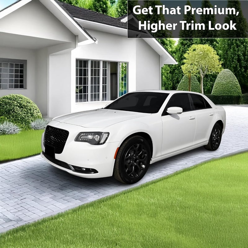 BOGAR TECH DESIGNS Middle Front Chrome Delete Overlay for Chrysler 300 (2015-2023) - Gloss Black - Image 2