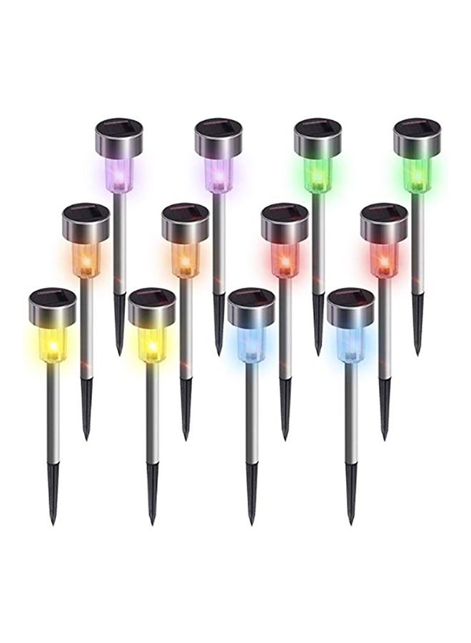 NIBEMINENT 12 Pack Outdoor Solar Path Light Multicolour 11 x 15cm - Image 1