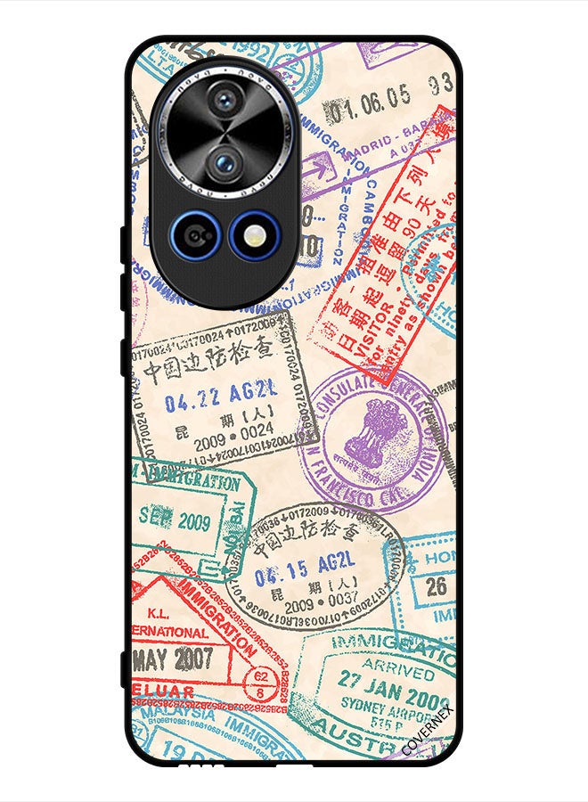 Covernex Protective Case Cover For Huawei nova 12 Pro Travel Stamps Pattern - Image 1