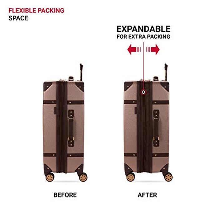 SWISSGEAR 7739 Hardside Luggage Trunk With Spinner Wheels, Blush, Checked-Large 26-Inch - Image 5