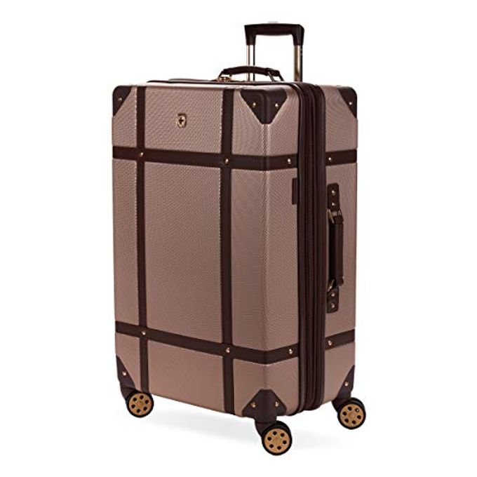 SWISSGEAR 7739 Hardside Luggage Trunk With Spinner Wheels, Blush, Checked-Large 26-Inch - Image 1
