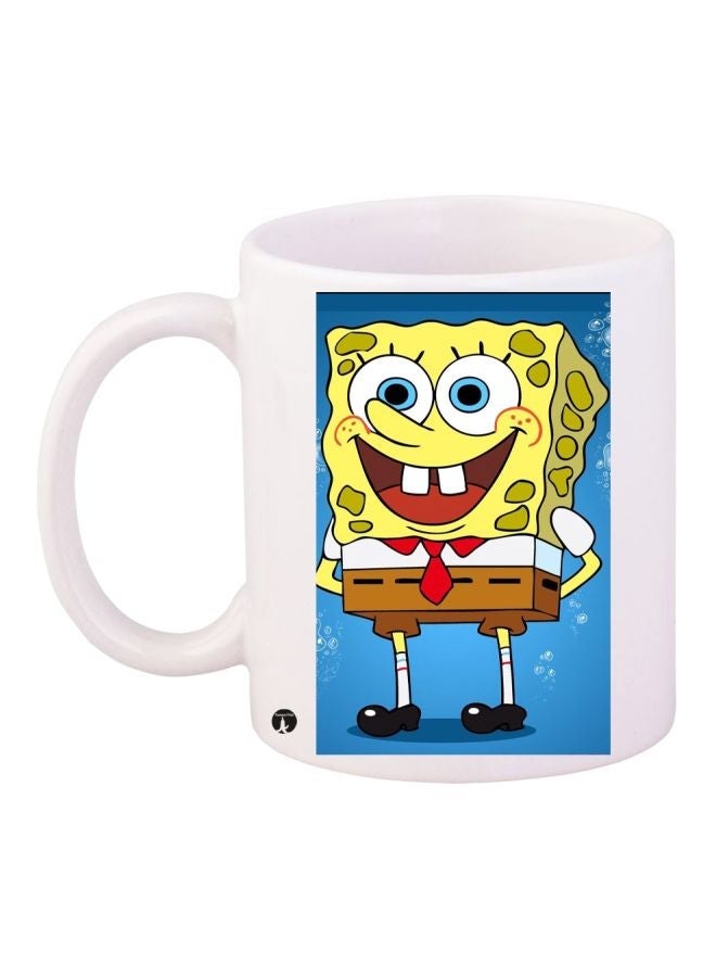 RYN SpongeBob SquarePants Printed Coffee Mug White/Yellow/Red 11ounce