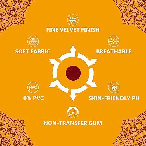 Eyetex Pallavi Sticker Bindi/Pottu|Round|Aloe Vera & Papaya Extracts|Breathable Non-Irritating Velvet Fabric|P2|Light Maroon|20 Flaps - Image 3