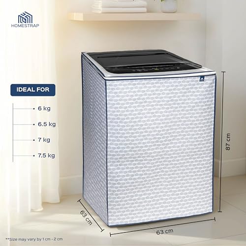 Homestrap Top Load Washing Machine Cover | Waterproof & Dustproof Fabric Protector | Fits 6–7.5 kg Fully Automatic Machines | Compatible with LG, Samsung, Whirlpool, IFB & More | WHITE - Image 2