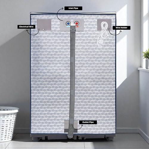 Homestrap Top Load Washing Machine Cover | Waterproof & Dustproof Fabric Protector | Fits 6–7.5 kg Fully Automatic Machines | Compatible with LG, Samsung, Whirlpool, IFB & More | WHITE - Image 5
