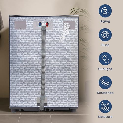 Homestrap Top Load Washing Machine Cover | Waterproof & Dustproof Fabric Protector | Fits 6–7.5 kg Fully Automatic Machines | Compatible with LG, Samsung, Whirlpool, IFB & More | WHITE - Image 4