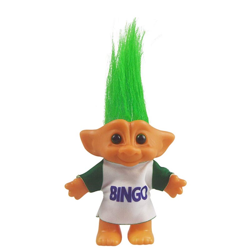 Yintlilocn Vintage Troll Dolls Retro Troll Doll Chromatic Adorable for Collections School Project Arts and Crafts Party Favors 75 TallInclude The Length of Hair Green - Image 3