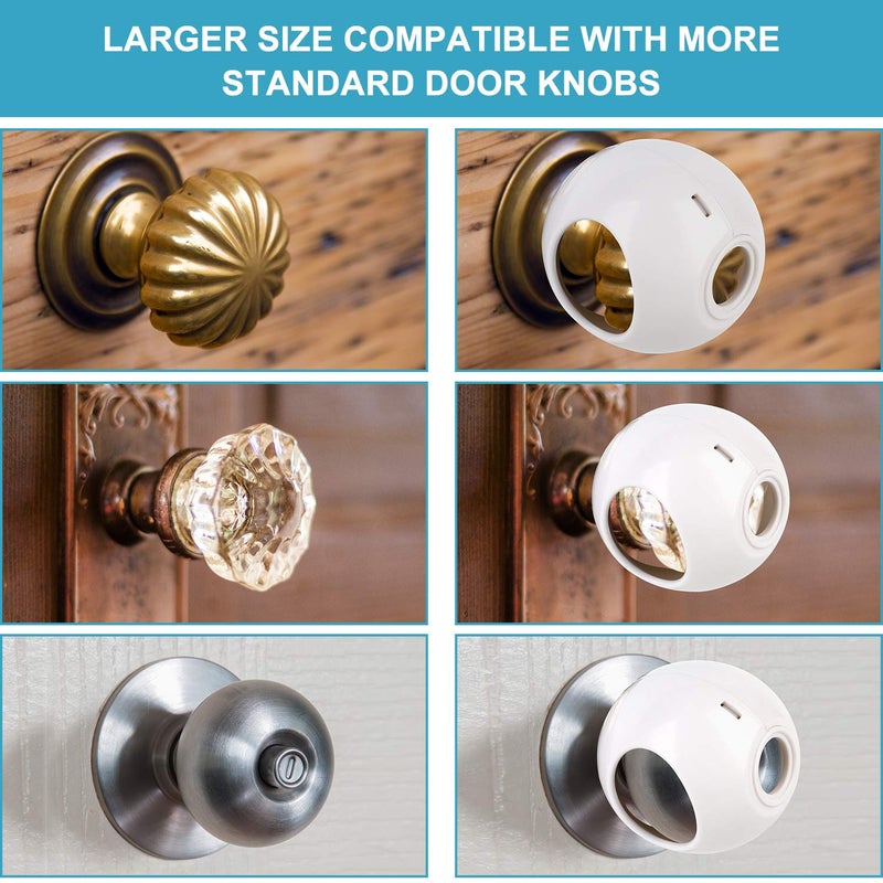 GRENFU Door Knob Safety Cover for Kids (4 Pack) New Shape & Structure Design Child Door Knob Covers Prevent Children from Opening Doors Baby Safety Door Knob Locks Fit Most Knobs - Image 4