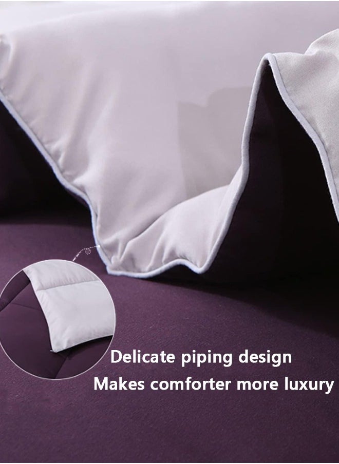 Duvet,Reversible Down Alternative Comforter, Ultra Soft Brushed Microfiber Lightweight,All Season Quilt King Size(200x230cm)